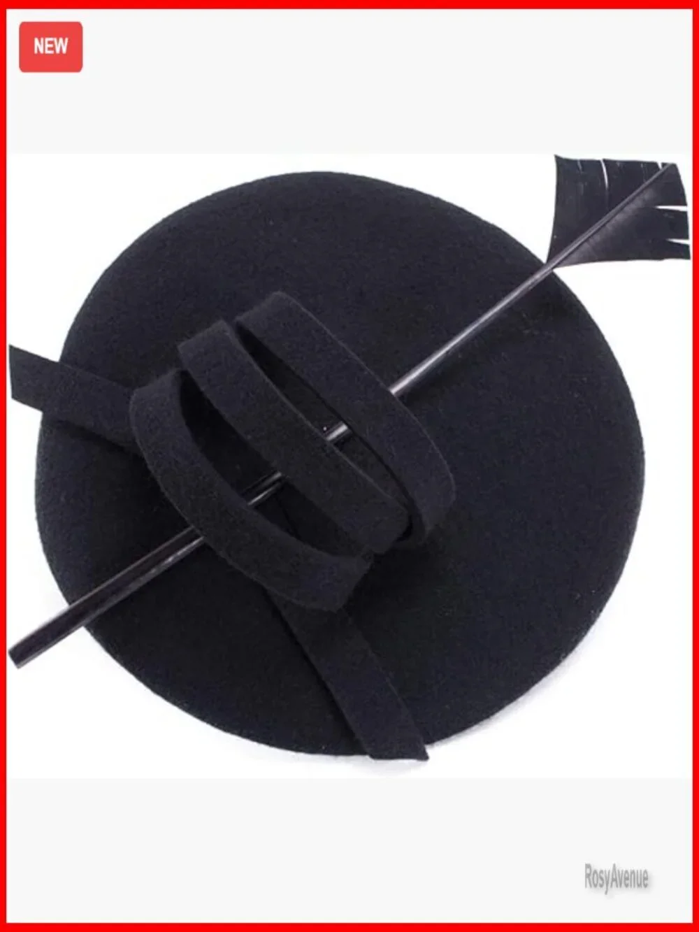 Wool Feather Fascinator Hat for Cocktail Party Formal Occasions